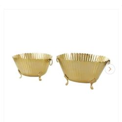 Small Gold Metal Planter 