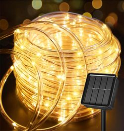 39FT 100LED Solar Rope Lights Outdoor Waterproof, Warm White
IP65 Solar Powered Fairy Lights with 8 Lighting Modes, Christmas String Lights