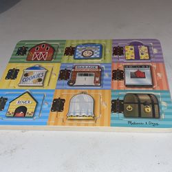 Melissa & Doug Hide & Seek Farm Wooden Activity With Magnet Puzzles Kids Ages 3+