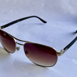 Vintage Gucci Aviator Pilot Navigator Gold Metal Frame Sunglasses 