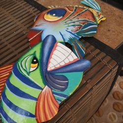 Cloth Shower Curtain And Fish