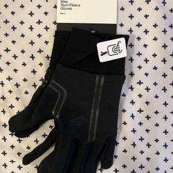 New Nike Men's TECH Fleece Gloves Black Size Small / Medium Lightweight NWT S/M