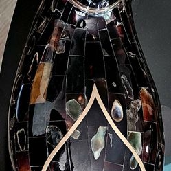 Maitland Smith Mosaic Brass Abalone Duck Figurine Sculpture