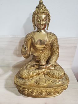 Buddha Genuine Brass Idol  (12 Inch)