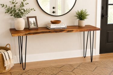 72” Live Edge Solid Wood Console Table