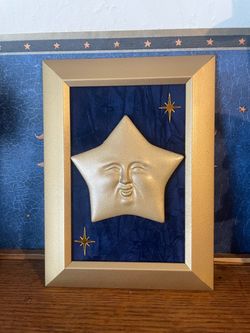 Handmade vintage 90s style celestial star wall art