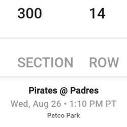 2 Padres tickets 8/26