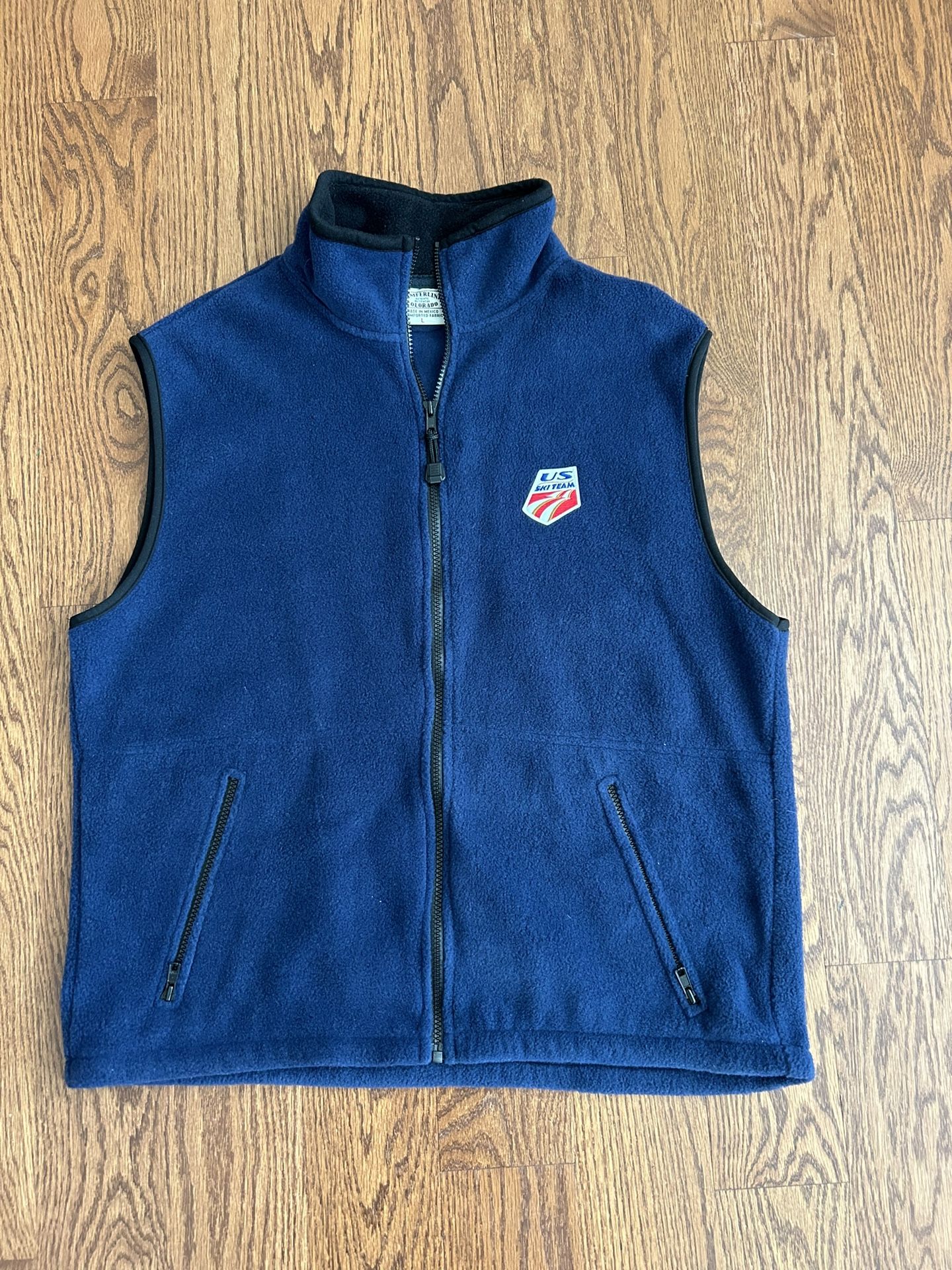 Vtg Us Ski Team Winter Olympics, Dannon Timberline Fleece Full Zip Vest Size L New