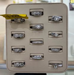 14kt solid white gold diamond rings