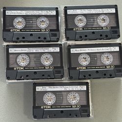Lot of 5 TDK MA90 Metal Position Type IV Used Cassette Tape Metal Alloy.