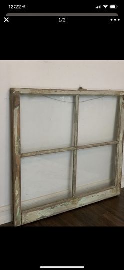 Antique paned glass window