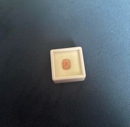 Pinkish orange labradorite gemstone