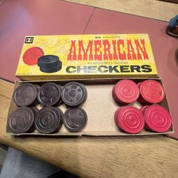 Old Wooden Checkers , Missing 5 