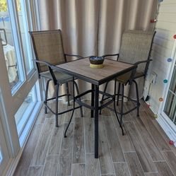 Bar height patio set