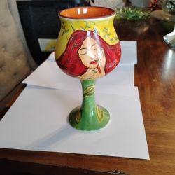 Unique Hand Painted A Woman Of Valor Ceramic Goblet