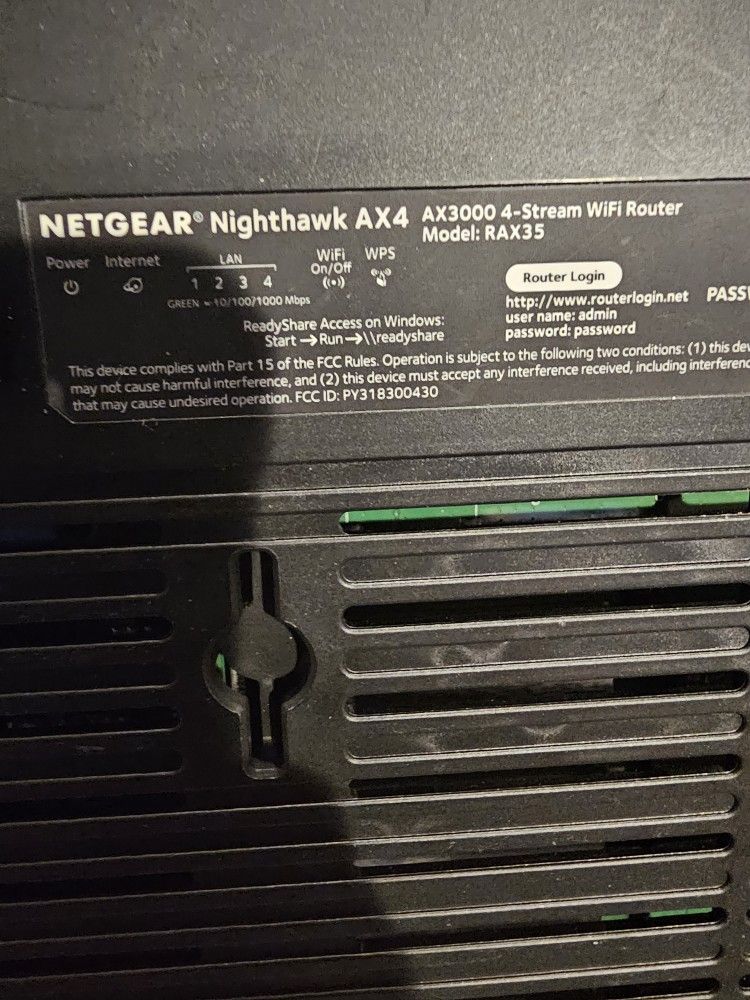 NETGEAR Nighthawk AX3000 4Stream DualBand WiFi 6 Router RAX35