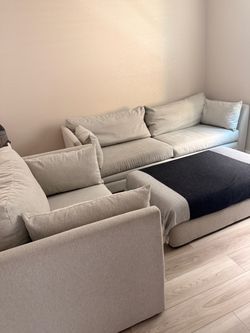 Large Light Gray Sectional Sofa