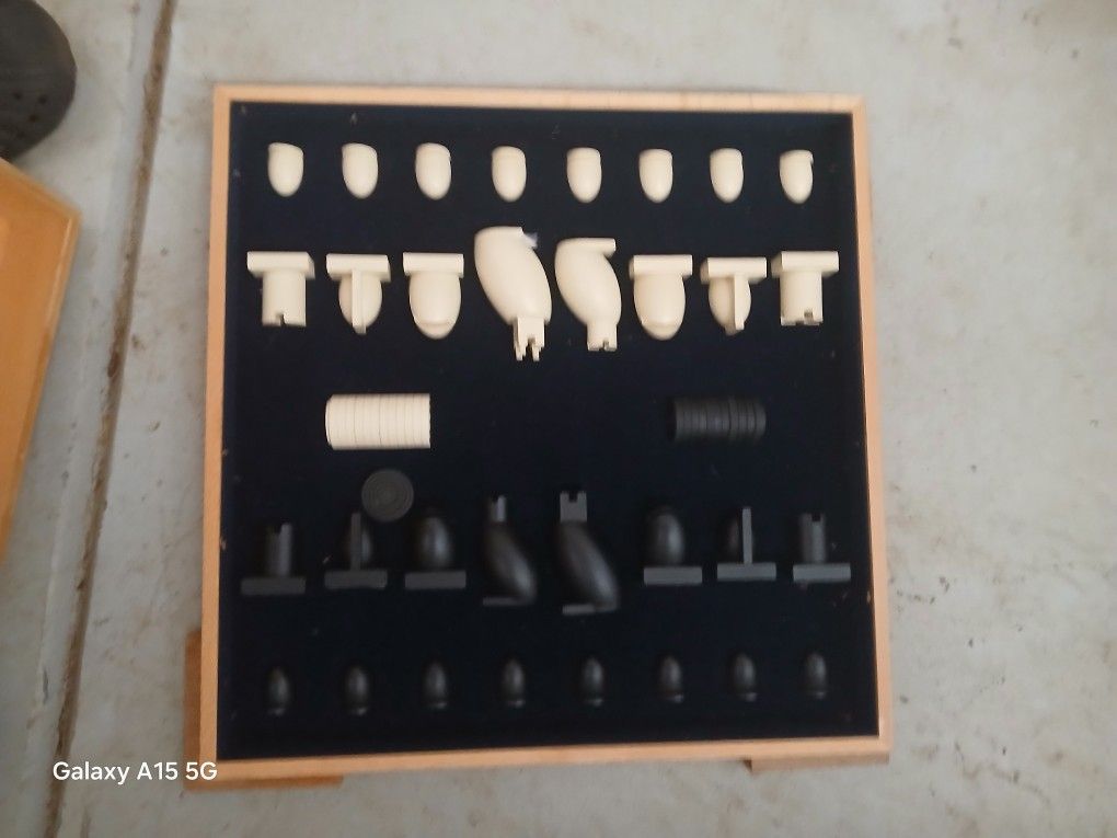 Wooden chess/ checker set