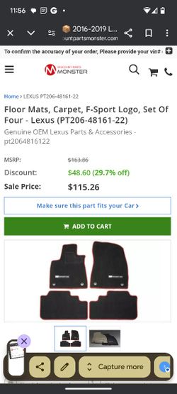 Brand new Lexus NX Carpet Floor Mats With Fsport Logo