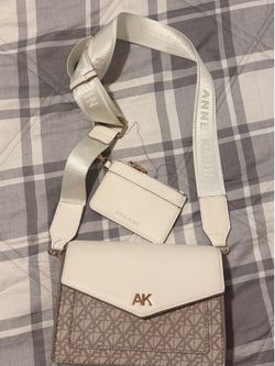 Anne Klein logo flap cossbody bag