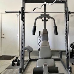 Pro-form Smith Machine With Adjustable Bench Olympic Weights And Weight Tree