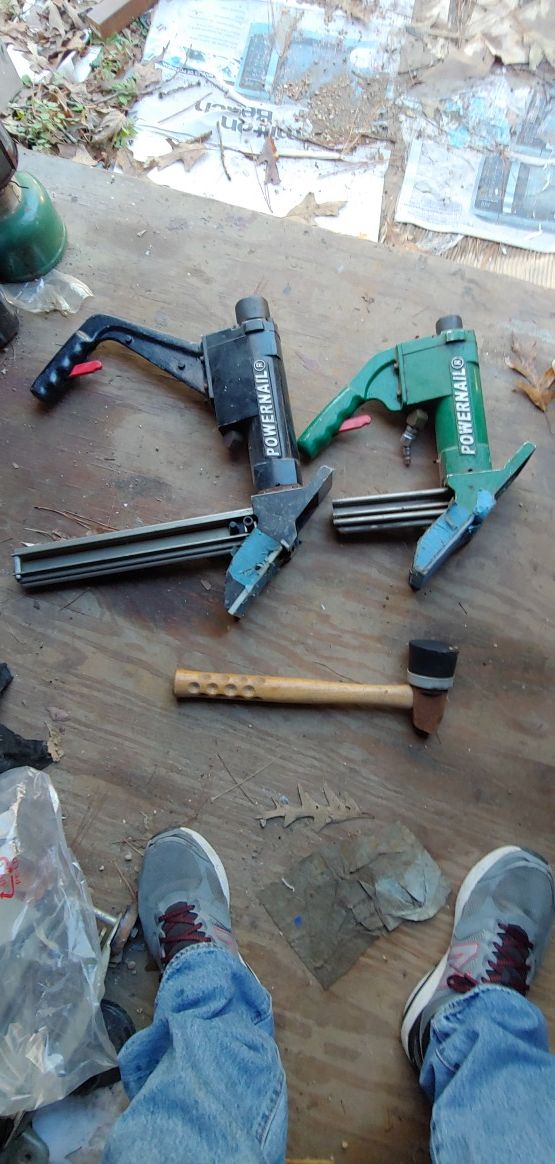 Wood floor nail guns