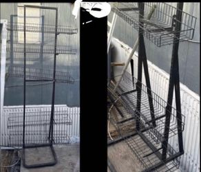 5 tier rack metal good shape 36”wide x 77” tall $60 firm on price