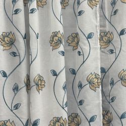 Embroidery Floral Panels W/ Attached Valence & Backing