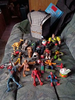 Bag of toys I bought for my kids when they were little giving them an opportunity to  imagine.