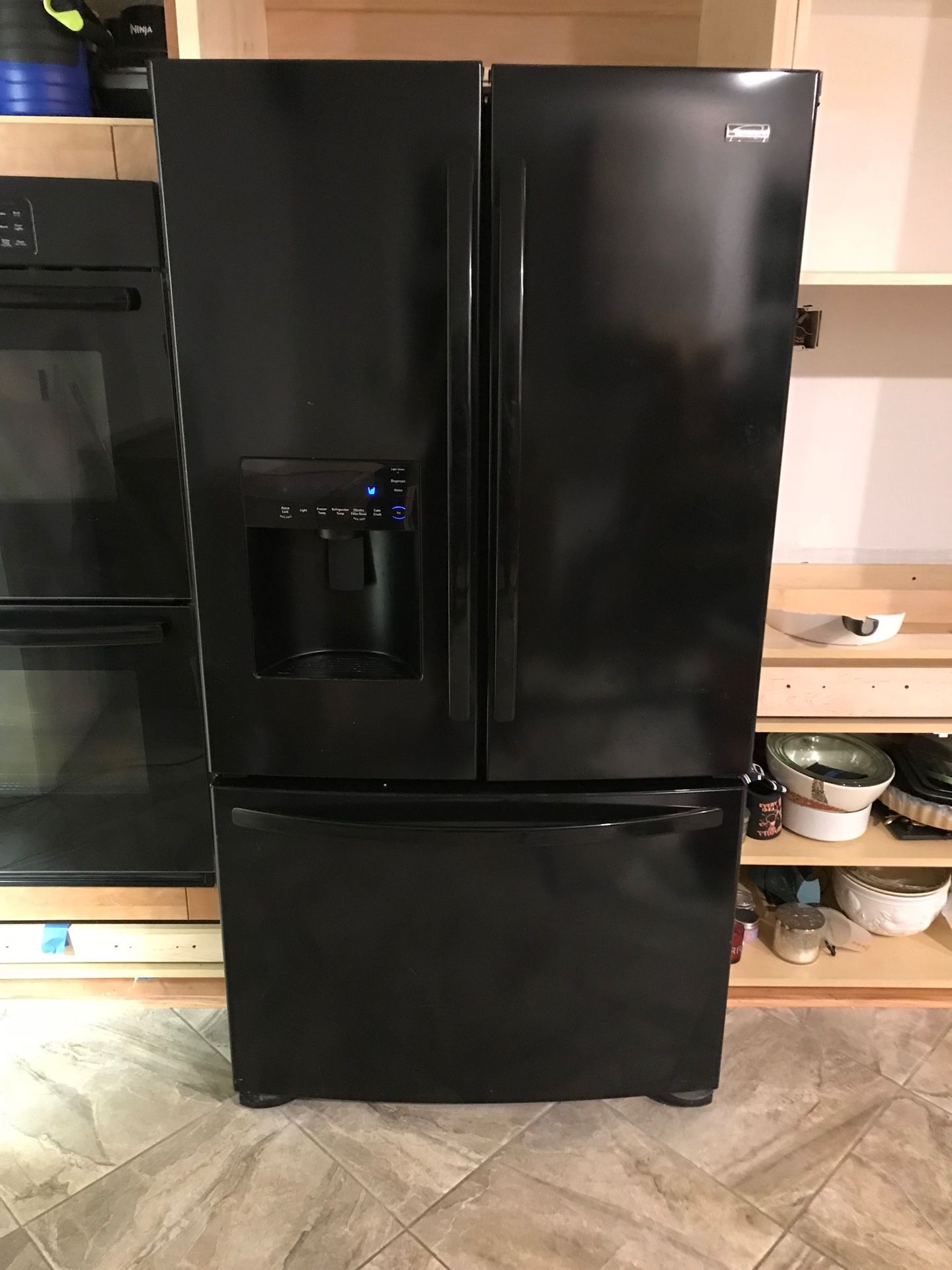 Kenmore Elite French Door Refrigerator 36" Black( (also have cook top, double oven and frig for sale)