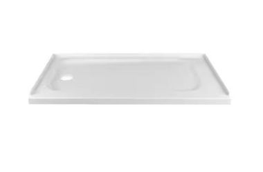 60 in. L x 32 in. W Alcove Shower Pan Base with Left Drain