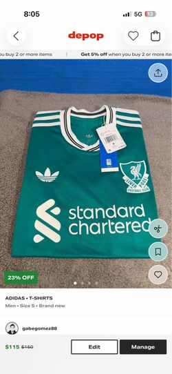 Adidas Liverpool FC Away Jersey Size S