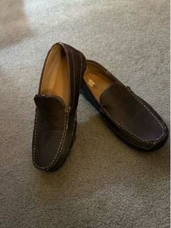 St. John’s Bay Mens Leather Driving Loafers Size 12 Brown Slip On Casual Shoes