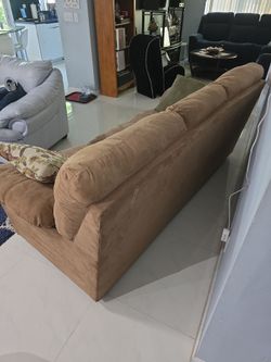 Large Brown Microfiber Sofa