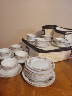26pc Vintage Creative Fine China Set - Regency Rose Japan - Pink Floral