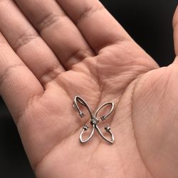 925 Sterling Silver Butterfly Shaped Charm