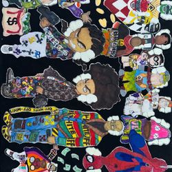 ART PAINTING CANVAS POSTER  KAWS x BRANDED IDENTITIES  (LUXURY ART)