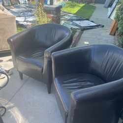 Faux, leather side chairs