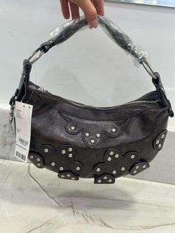Urban Outfitters Leather Shoulder Bag Brown/Silver