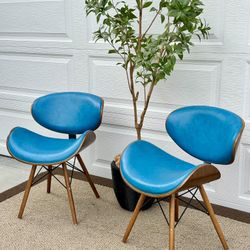 Blue MCM Style Chairs – Set of 2