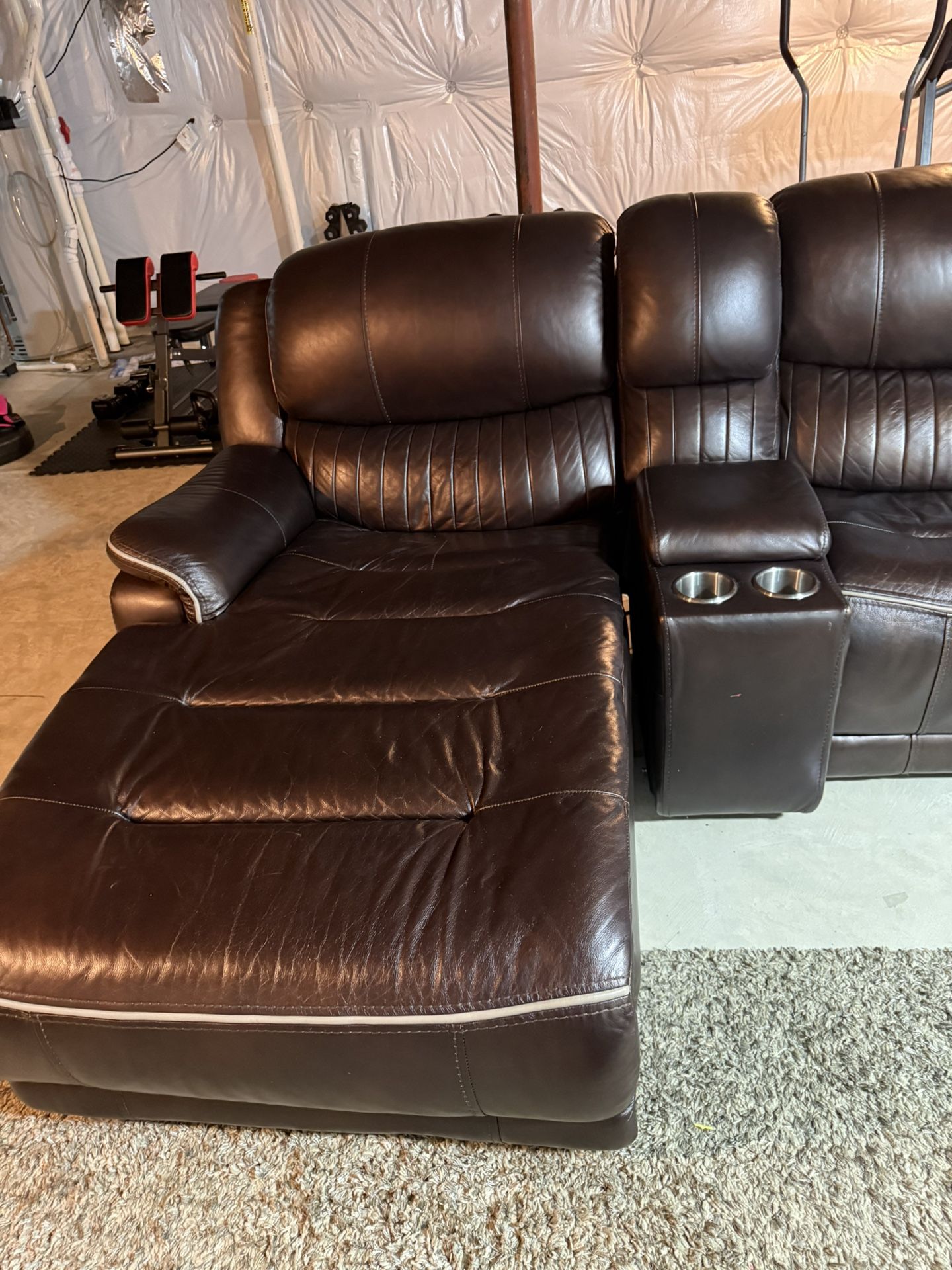 Power Reclining Faux Leather Sectional