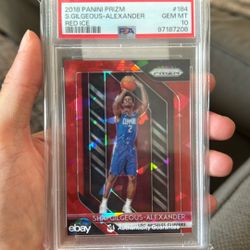 2018 Panini Prizm Shai Gilgeous-Alexander Red Ice Rookie PSA 10