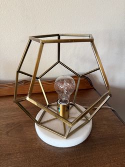 Geometric Metal & Marble Table Lamp