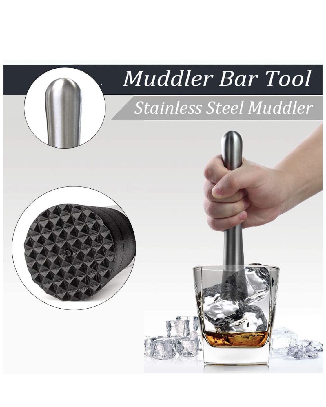 Brand new! Cocktail Mixing Glass Kit, 9 Piece Home Bar Set - Drink Mixer with 18oz 500ml Lead-Free Glass, Cocktail Strainer, Muddler, Jigger, Profess