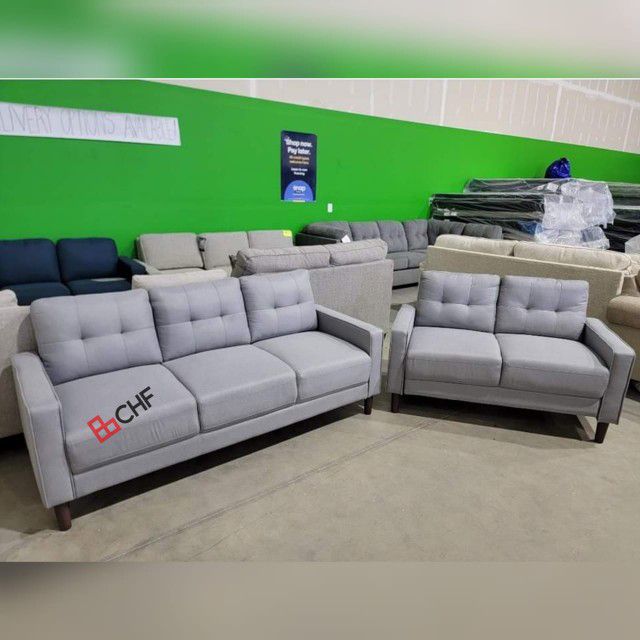Living room 2 pc sofa and loveseat set 