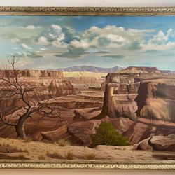 Oil painting on wood panel by Muarice Green (1982)