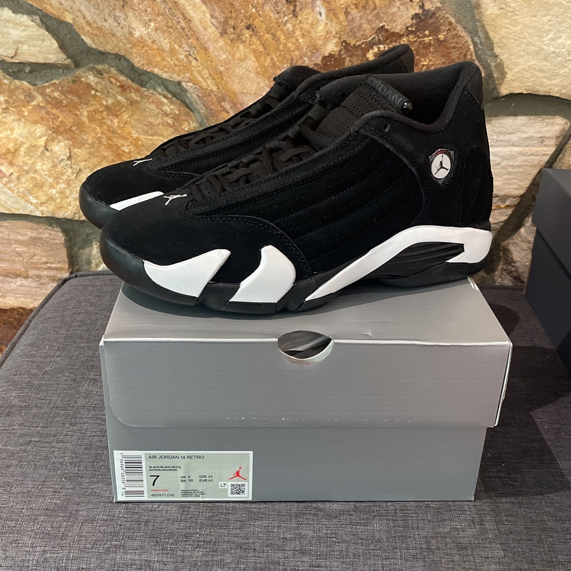 Air Jordan 14 Black White Men Size