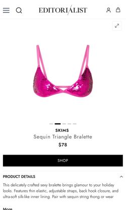 New  SKIMS Sequin Triangle Bralette