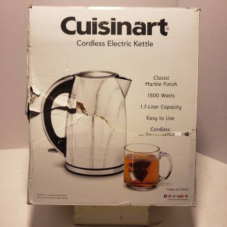 Cuisinart Electric Cordless 1.7-Liter Tea Kettle, Marble, JK17-MTG open box new selling for only $40.

SUPERIOR FUNCTION: Boasting 1500-watts of power