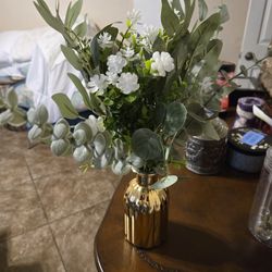 6 - Gold Vases with foliage